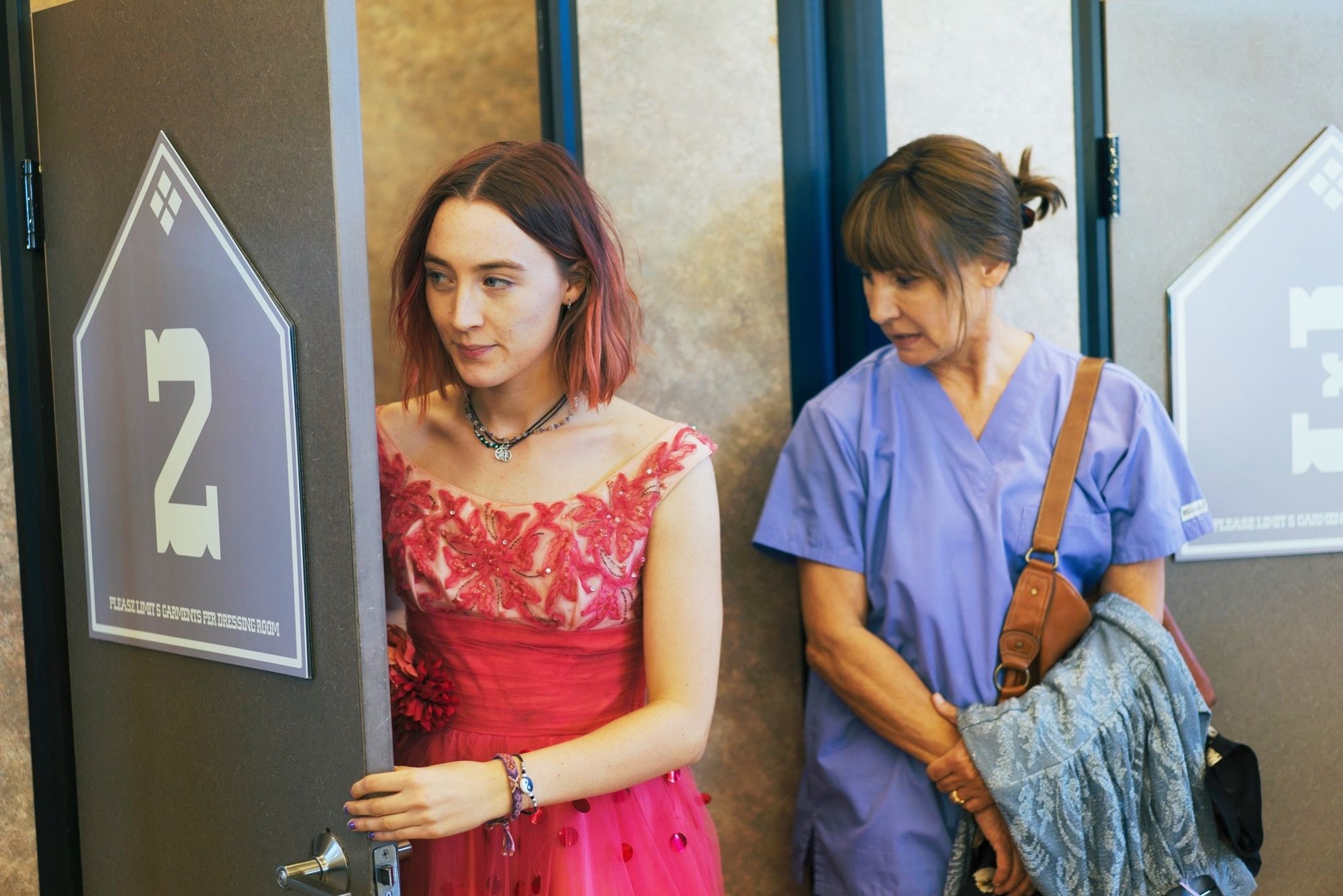 Saoirse Ronan stars as Christine 'Lady Bird' McPherson and Laurie Metcalf stars as Marion McPherson in A24's Lady Bird (2017)