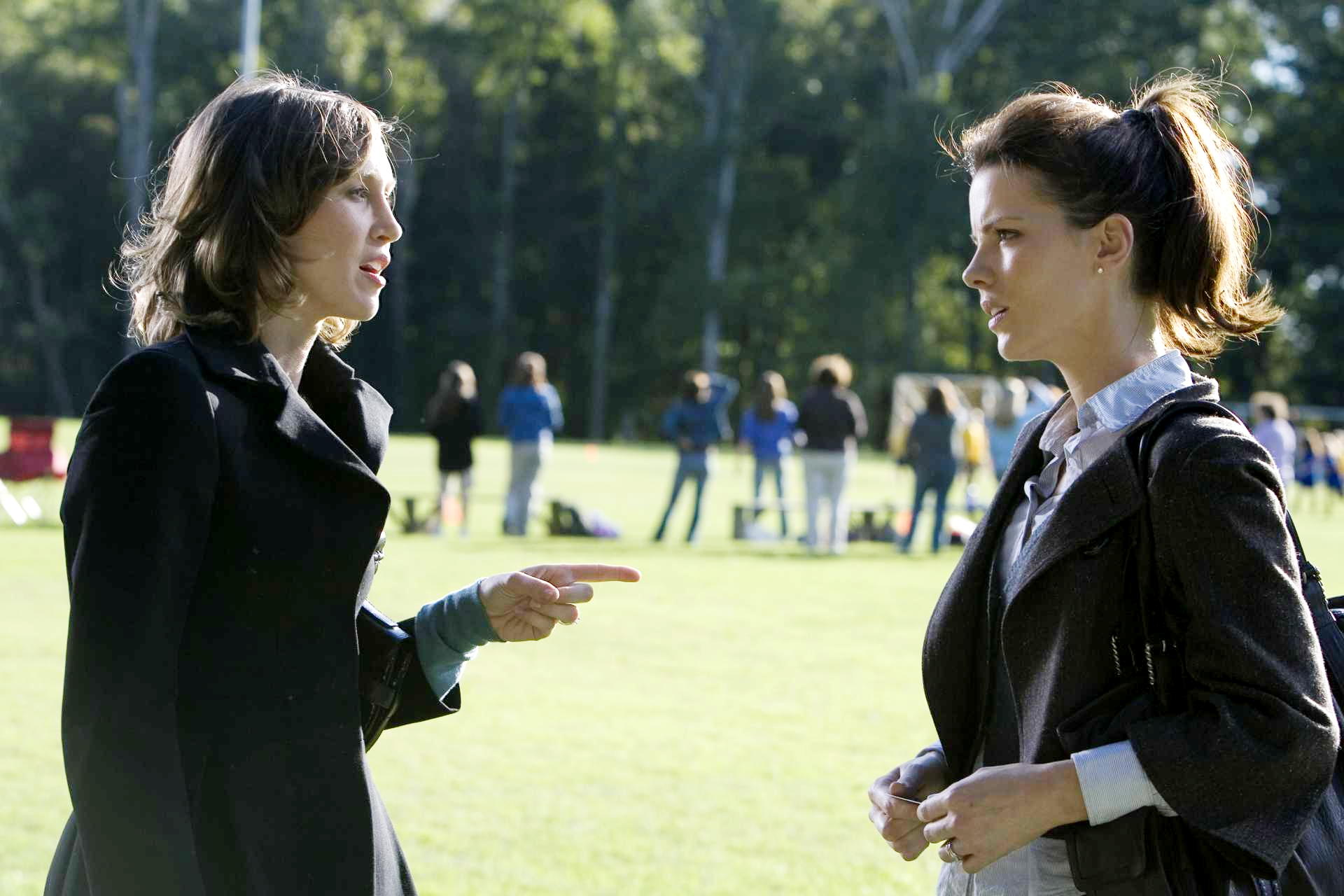 Vera Farmiga stars as Erica Van Doren and Kate Beckinsale stars as Rachel Armstrong in Yari Film Group's Nothing But the Truth (2009)