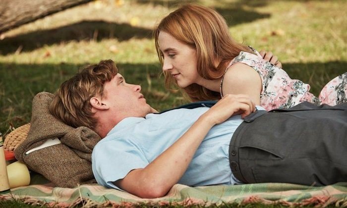 Billy Howle stars as Edward Mayhew and Saoirse Ronan stars as Florence Ponting in Bleecker Street Media's On Chesil Beach (2018)