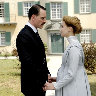 Michael Fassbender stars as Carl Jung and Sarah Gadon stars as Emma Jung in Sony Pictures Classics' A Dangerous Method (2011)