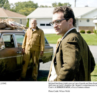 Peter Breitmayer stars as Gar Brandt and Michael Stuhlbarg stars as Larry Gopnik in Focus Features' A Serious Man (2009). Photo credit by Wilson Webb.