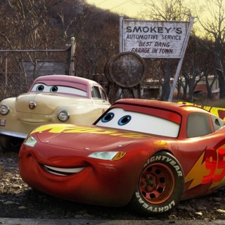 River Scott, Junior Moon, Smokey, Louise Nash and Lightning McQueen from Walt Disney Pictures' Cars 3 (2017)