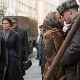 Noomi Rapace stars as Raisa Demidov and Tom Hardy stars as Leo Demidov in Summit Entertainment's Child 44 (2015). Photo credit by Larry Horricks.