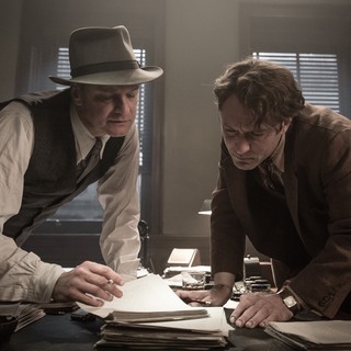Colin Firth stars as Max Perkins and Jude Law stars as Thomas Wolfe in Roadside Attractions' Genius (2016)
