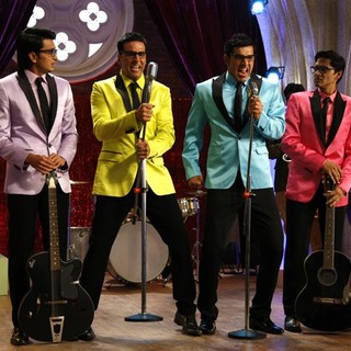 Shreyas Talpade, Akshay Kumar, John Abraham and Ritesh Deshmukh in Eros Entertainment's Housefull 2 (2012)