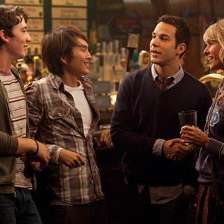 Miles Teller, Justin Chon, Skylar Astin and Sarah Wright in Relativity Media's 21 and Over (2013)