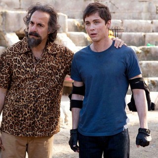 Stanley Tucci stars as Dionysus and  Logan Lerman stars as Percy Jackson in The 20th Century Fox's Percy Jackson: Sea of Monsters (2013)