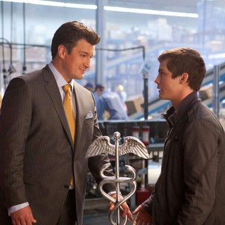 Sean Bean stars as Zeus and Logan Lerman stars as Percy Jackson in The 20th Century Fox's Percy Jackson: Sea of Monsters (2013)
