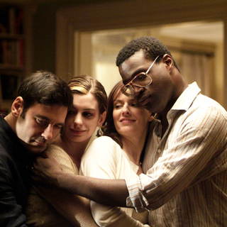 Mather Zickel,Anne Hathaway,Rosemarie DeWitt and Tunde Adebimpe in Sony Pictures Classics' Rachel Getting Married (2008). Photo by Bob Vergara.