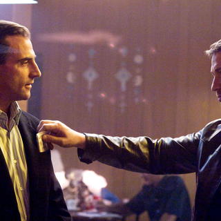 Mark Strong stars as Archie and Gerard Butler stars as One Two in Warner Bros Pictures' RocknRolla (2008). Photo credit by Alex Bailey.