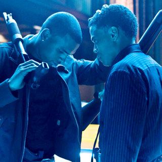 Chris Brown stars as Jesse Attica and Michael Ealy stars as Jake Attica in Screen Gems' Takers (2010)