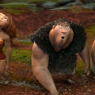 Gran, Eep, Grug and Thunk from 20th Century Fox's The Croods (2013)