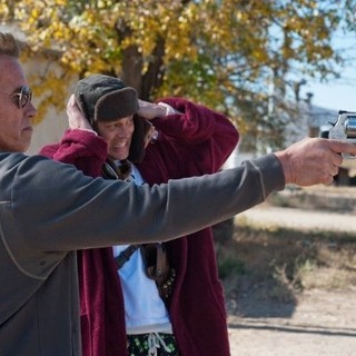 Arnold Schwarzenegger stars as Sheriff Ray Owens and Johnny Knoxville stars as Lewis Dinkum in Lionsgate Films' The Last Stand (2013). Photo credit by Merrick Morton.