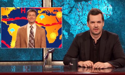 Brad Pitt Fired as the Depressing Weatherman on 'Jim Jefferies Show'. See His Reaction!