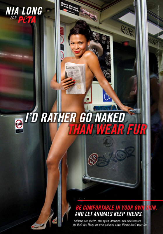 Actress Nia Long Goes Naked for PETA's Anti-Fur Ad