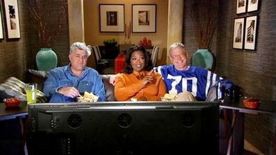 David Letterman, Oprah Winfrey and Jay Leno Have an 'Awkward' Moment on Super Bowl