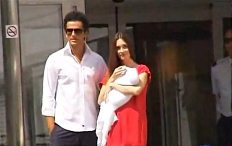 Paz Vega Leaves Hospital With Newly-Born Son