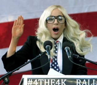 Lady GaGa Delivering Speech Against 'Don't Ask, Don't Tell' Policy in Maine Protest