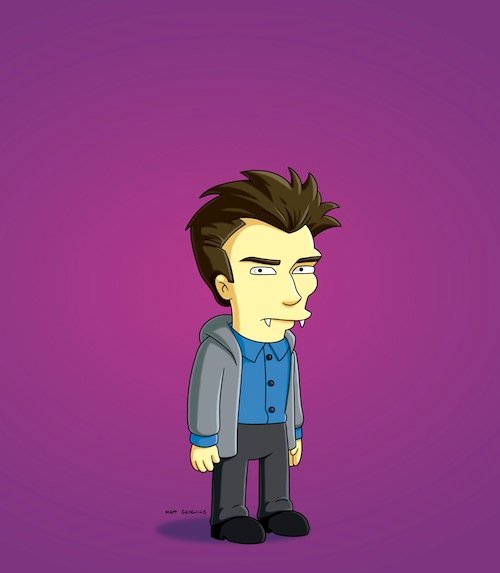 First Look: Robert Pattinson's Edward Simpsonized and Voiced by Daniel Radcliffe