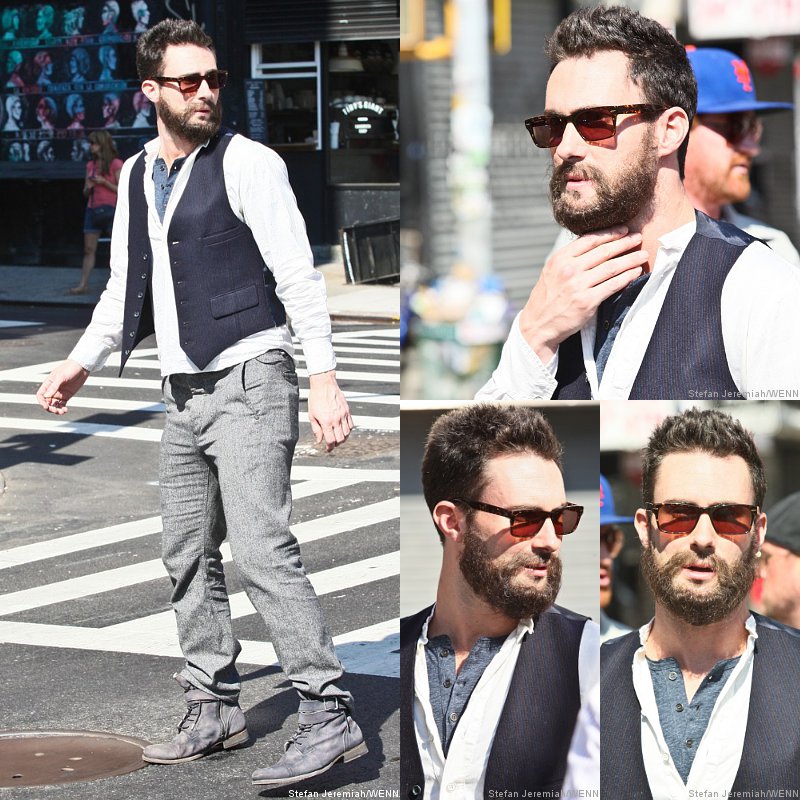 Adam Levine Unveils Full Bearded Face in New 'Song' Set Photos