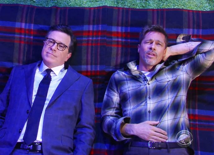 Brad Pitt Ponders Big Questions With Stephen Colbert in His Late-Night TV Return