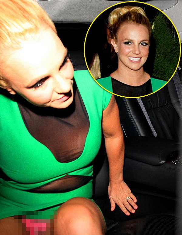 Britney Spears Flashes Pink Lace Panties to Camera
