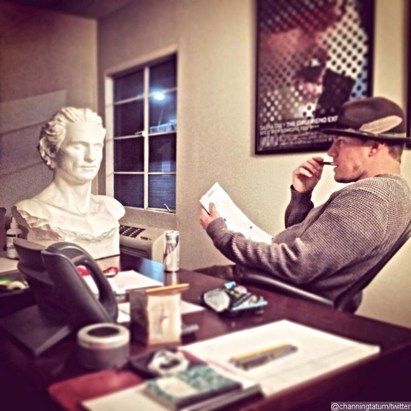 Channing Tatum Writes 'Magic Mike 2' While Staring at Matthew McConaughey Bust