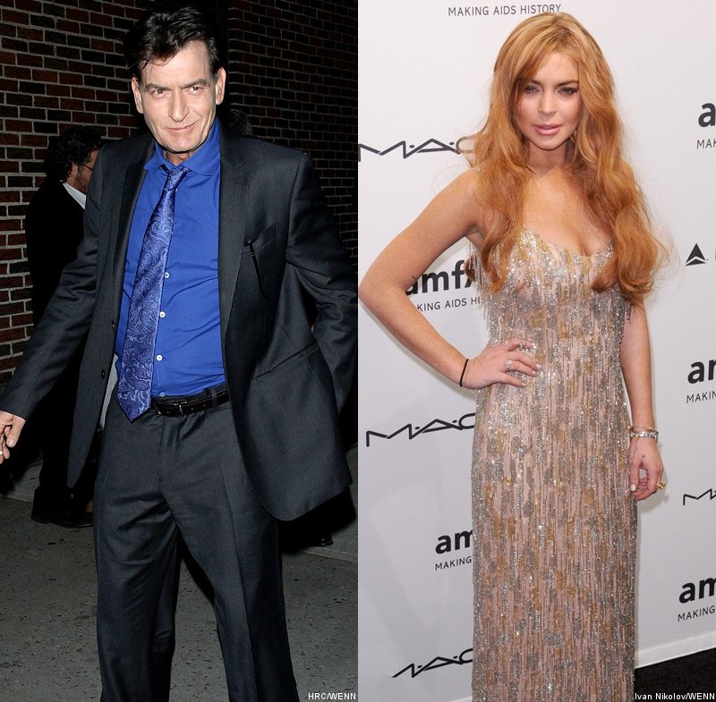 Charlie Sheen Helps Lindsay Lohan Pay for Half of Her amfAR Gown