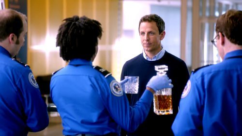 Emmys 2014 Promo: Seth Meyers Tries to Bring Drugs and Alcohol on Plane
