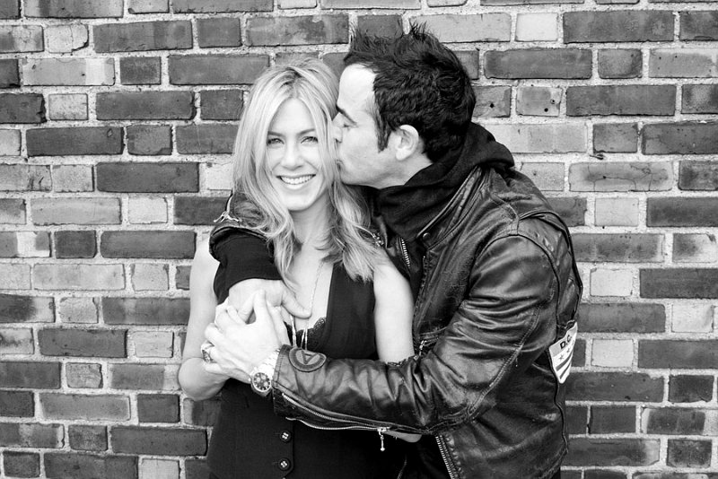 Jennifer Aniston and Justin Theroux Get Lovey-Dovey in Rooftop Photo Shoot