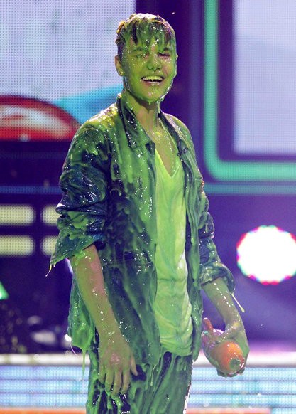 Justin Bieber Claims He Had to Shave Head After Getting Slimed at 2012 KCAs