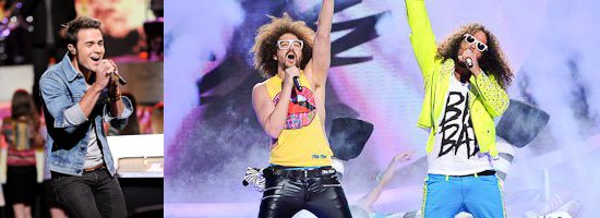 Video: Kris Allen and LMFAO Performing on 'American Idol'
