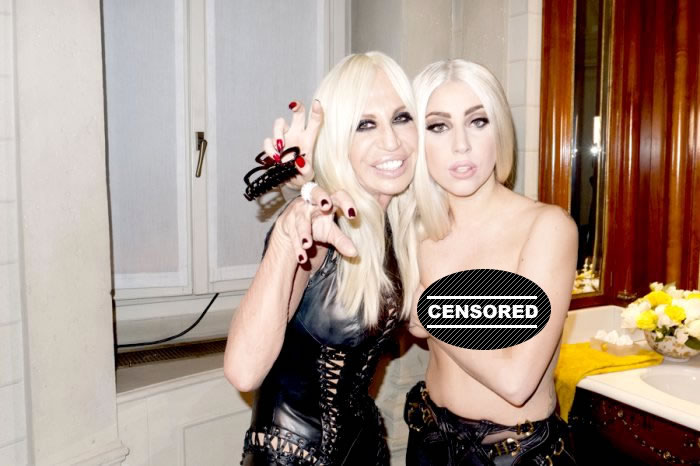 Lady GaGa Appears Topless in a Photograph With Donatella Versace