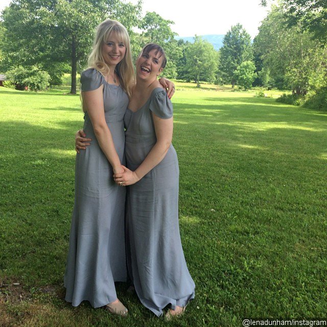 Lena Dunham Shows Some Skin in Her Bridesmaid Dress