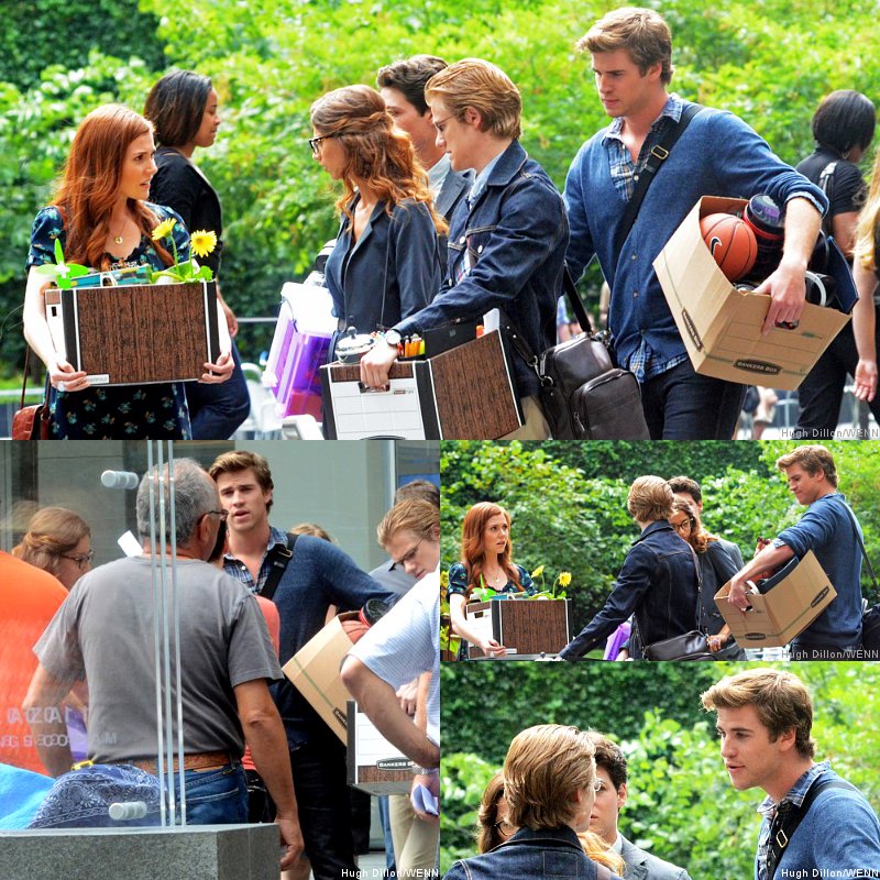 Photos: Liam Hemsworth Sports College Boy Look on 'Paranoia' Set