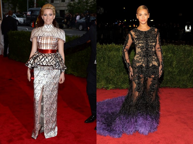 MET Ball 2012: Elizabeth Banks Channels Effie Trinket, Beyonce Knowles Stuns in Sheer Gown
