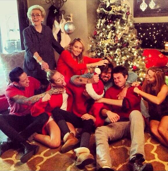 Miley Cyrus Shares Photo of 'Annual Family Fist Fight' on Christmas