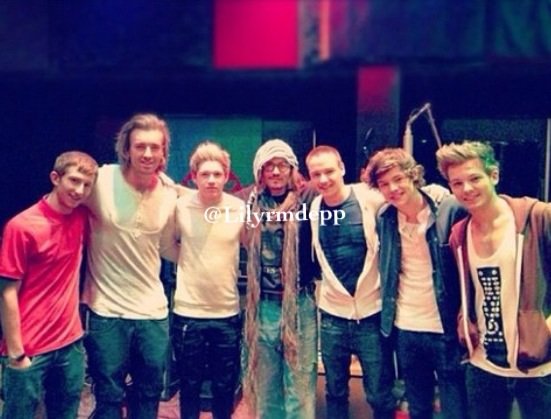 One Direction Make Music With Johnny Depp