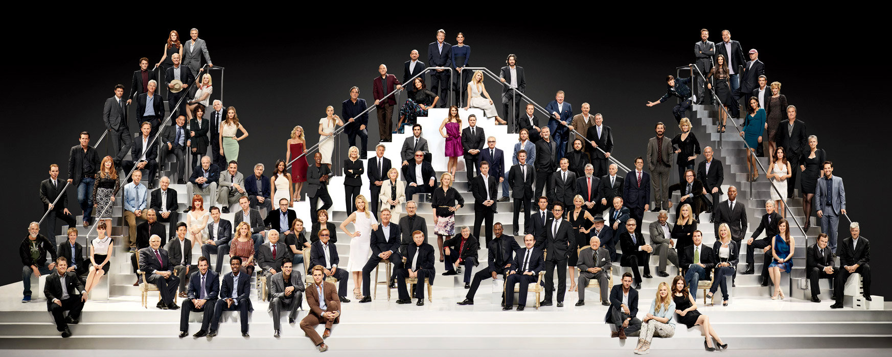 Justin Bieber, Brad Pitt, Charlize Theron Among Stars in Paramount's 100th Anniversay Photo