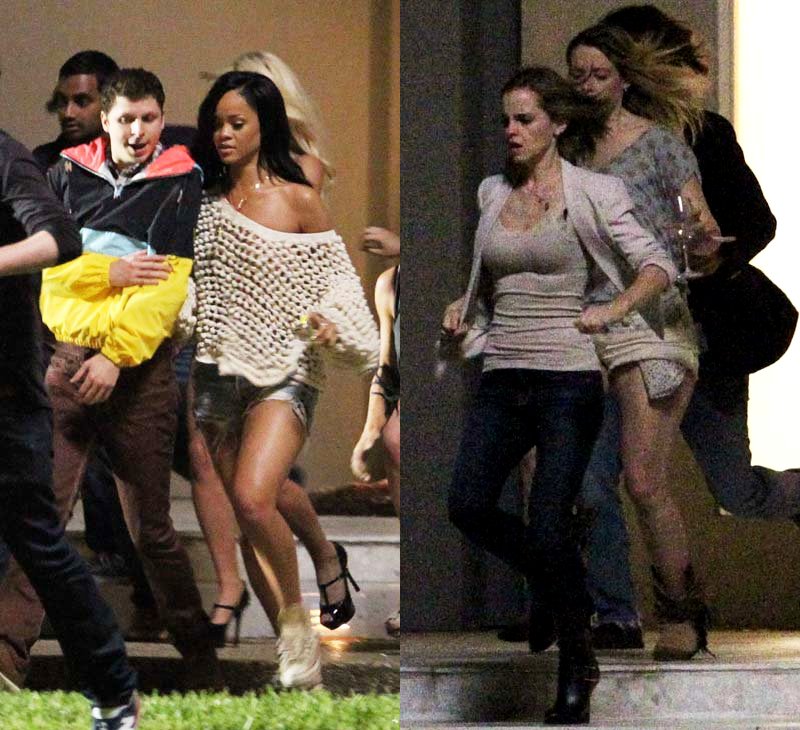 First Photo of Rihanna and Emma Watson on the Set of 'The End of the World'