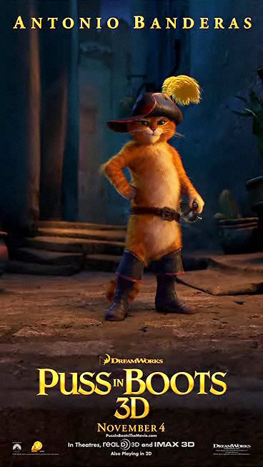 Puss Trying to Catch the Light in 'Puss in Boots' Motion Poster
