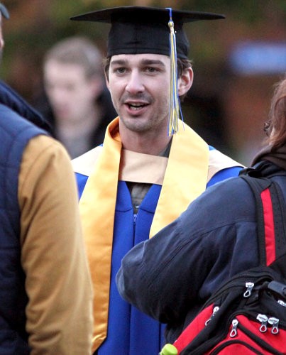 First Look: Shia LaBeouf Dons Graduation Robe on 'Company You Keep' Set