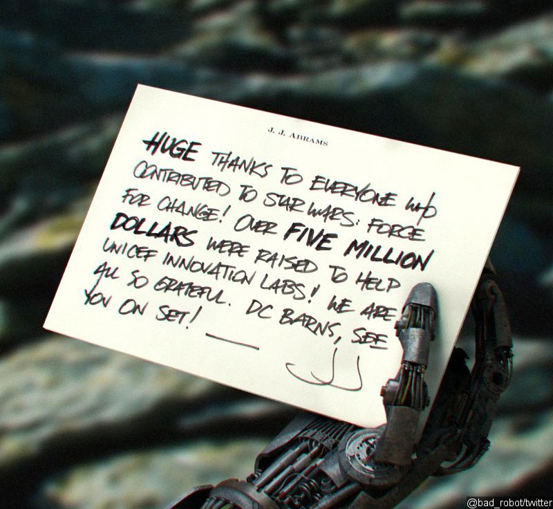 'Star Wars Episode VII' Announces Winner for UNICEF's 'Force for Change'