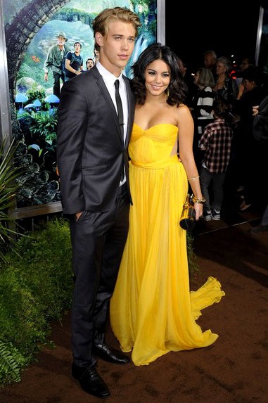Vanessa Hudgens Elegant in Flowing Sunny Gown at 'Journey 2' Hollywood Premiere