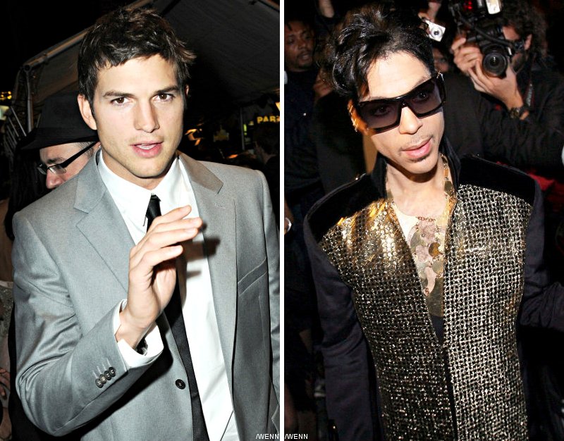 Ashton Kutcher Mad at Prince for Not Singing Good Songs