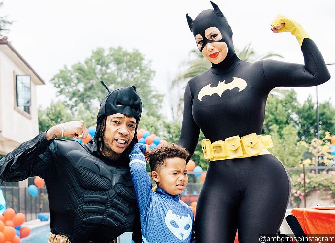 Wiz Khalifa and Amber Rose Are Batman and Batgirl at Son's 4th Birthday Bash