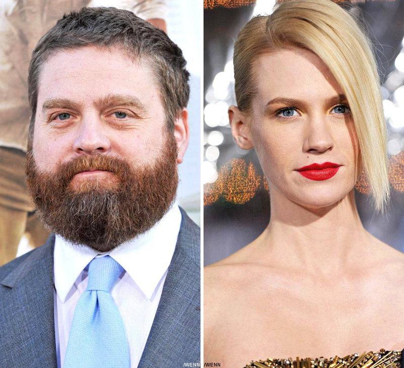 Zach Galifianakis Tells 'Rude' January Jones to 'Be Nice'