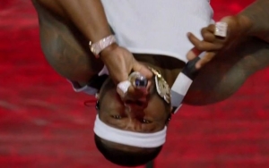 50 Cent Pokes Fun at Himself While Reacting to Memes From His Upside Down Entrance at Super Bowl