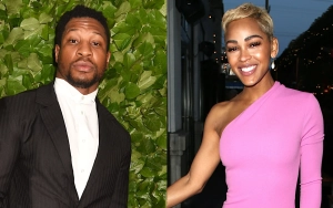 Meagan Good and Jonathan Majors Share Kiss During His Assault Trial in NYC Court