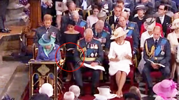 Meghan Markle disobeys royal protocol again by crossing her legs at an event with the Queen
